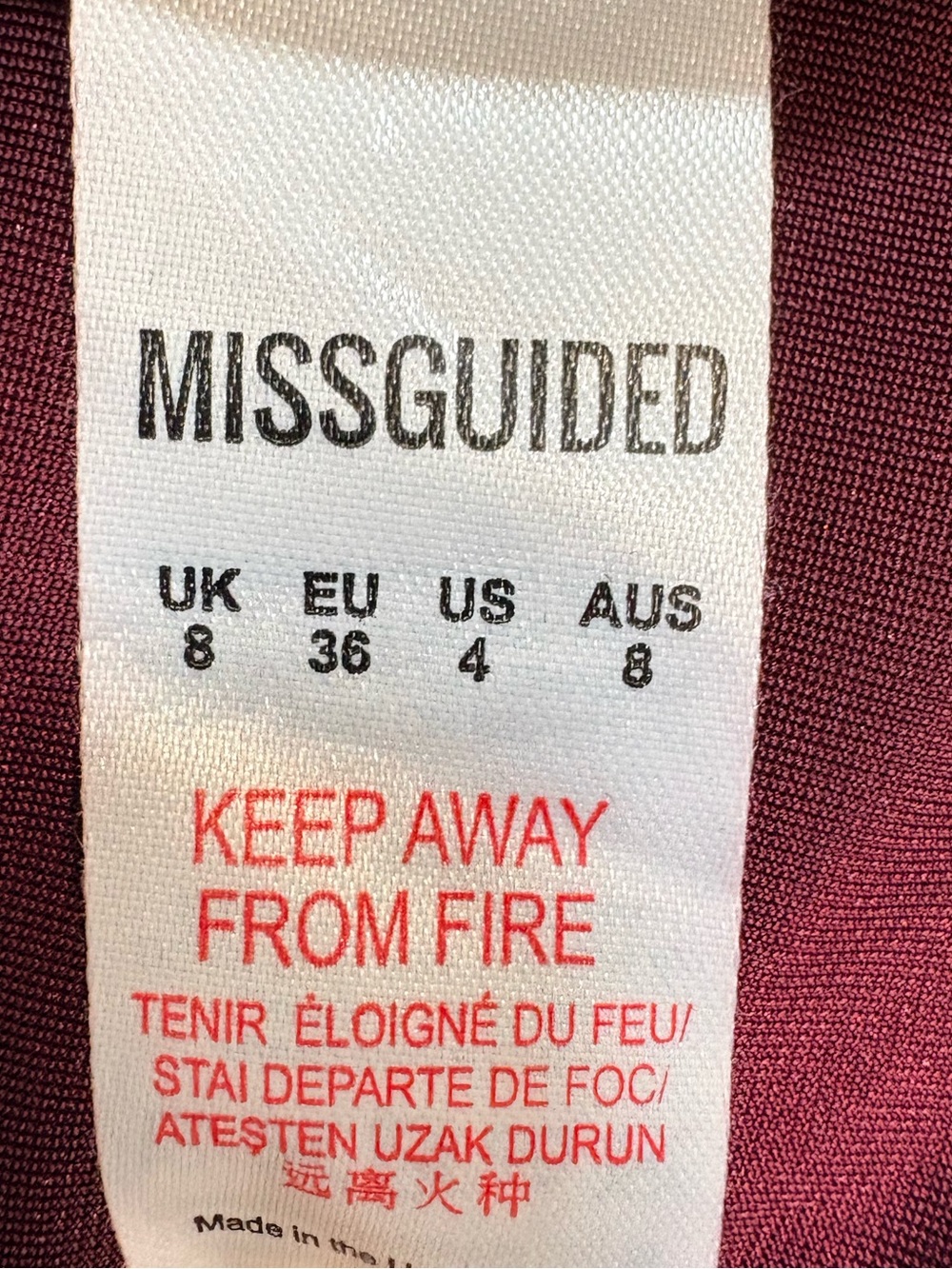 Missguided Burgundy Velvet Faux Wrap Maxi Dress High Slit Spaghetti Strap US 4 - Picture 12 of 13
